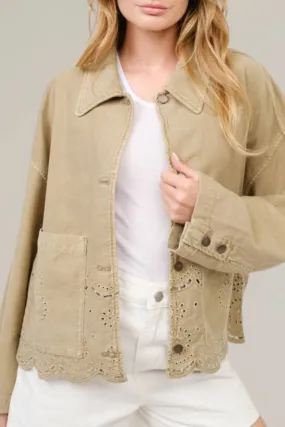 Aaron & Amber - Scalloped Hem Denim Jacket