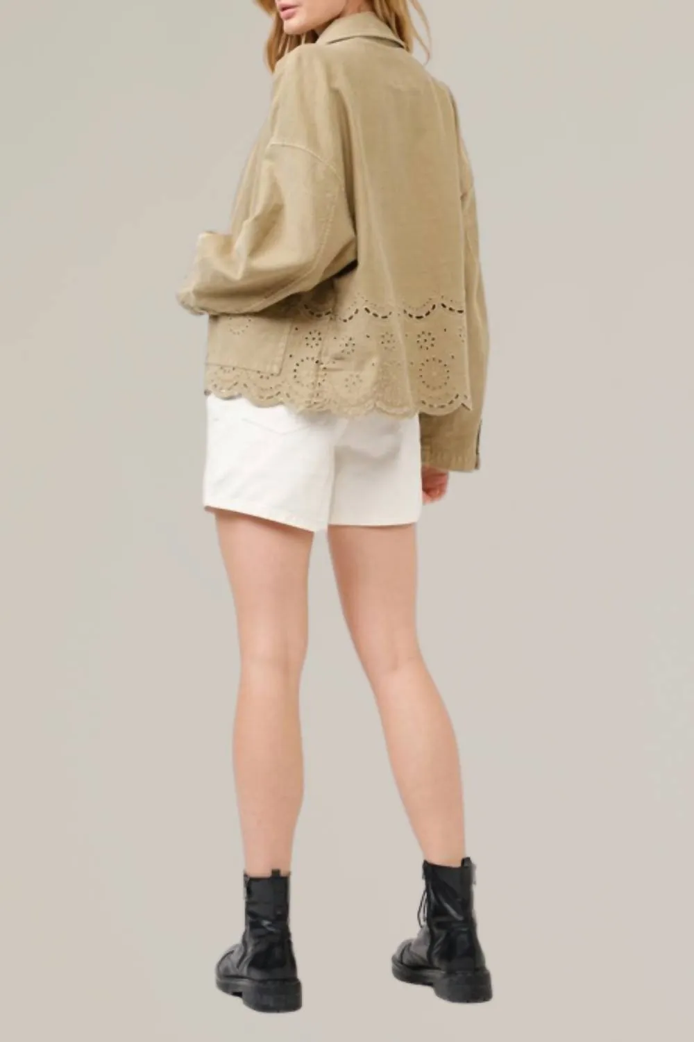 Aaron & Amber - Scalloped Hem Denim Jacket