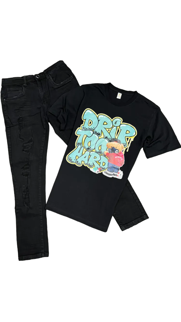 Black Men's Graphic Tees 100% Cotton