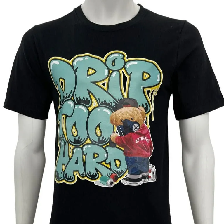Black Men's Graphic Tees 100% Cotton