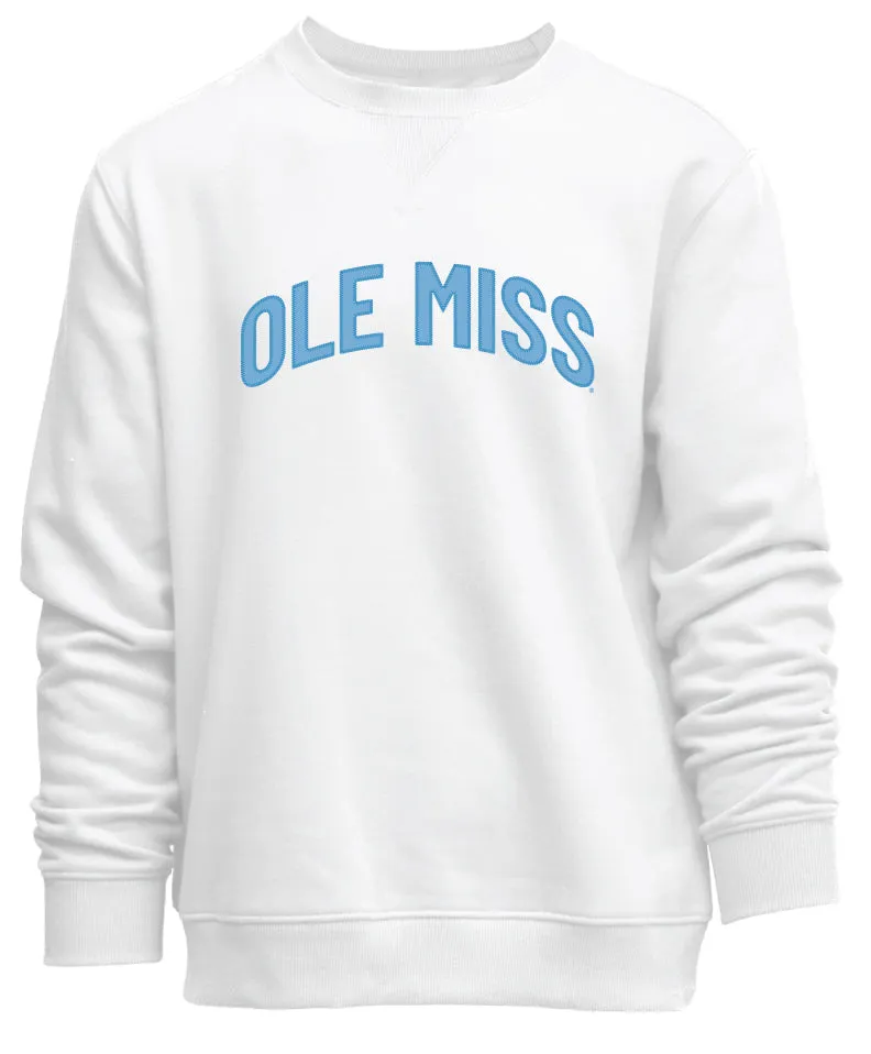Camp David Everyday Crew- White- Arch Ole Miss
