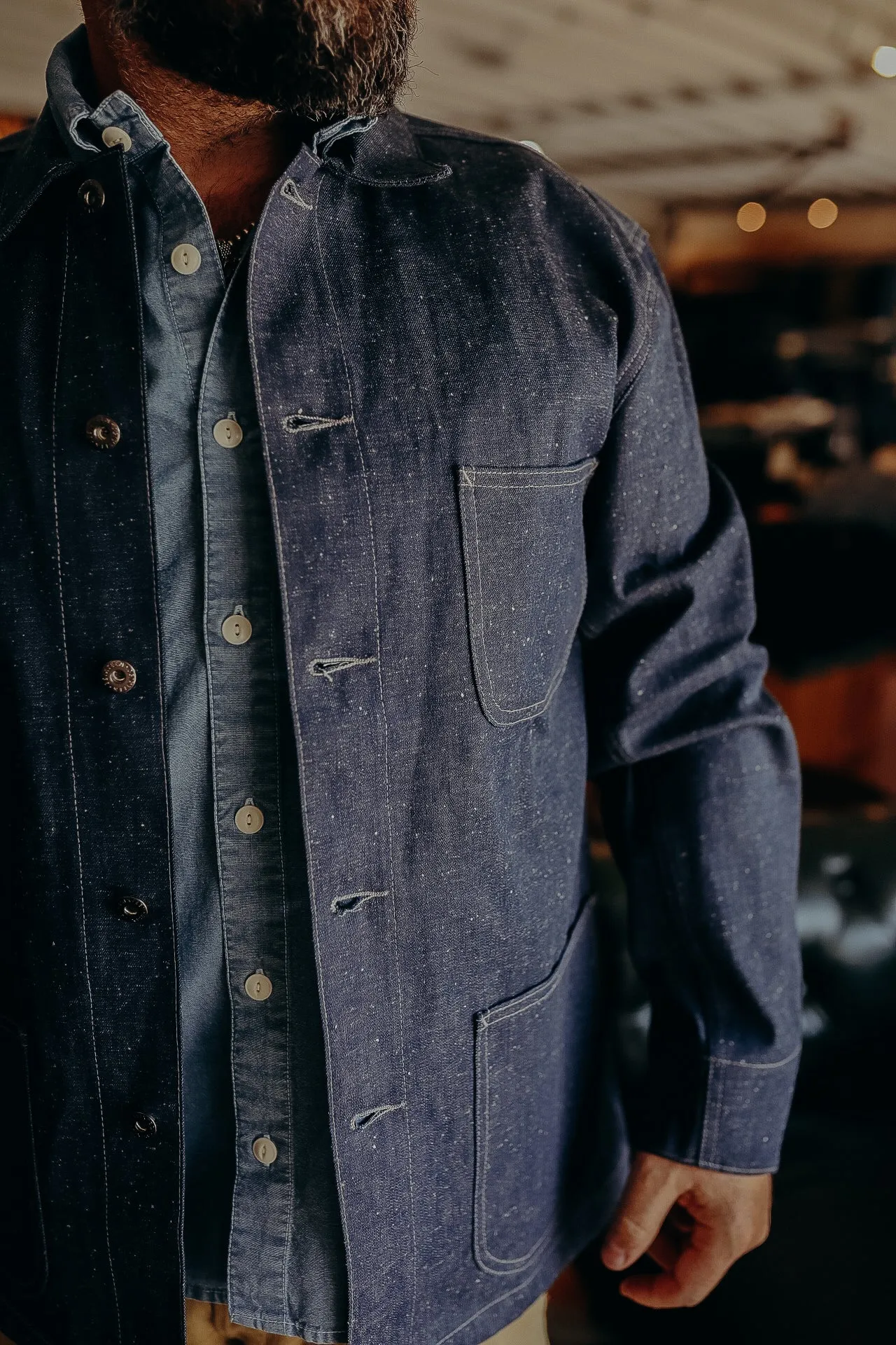 Chore Jacket-Nep Denim