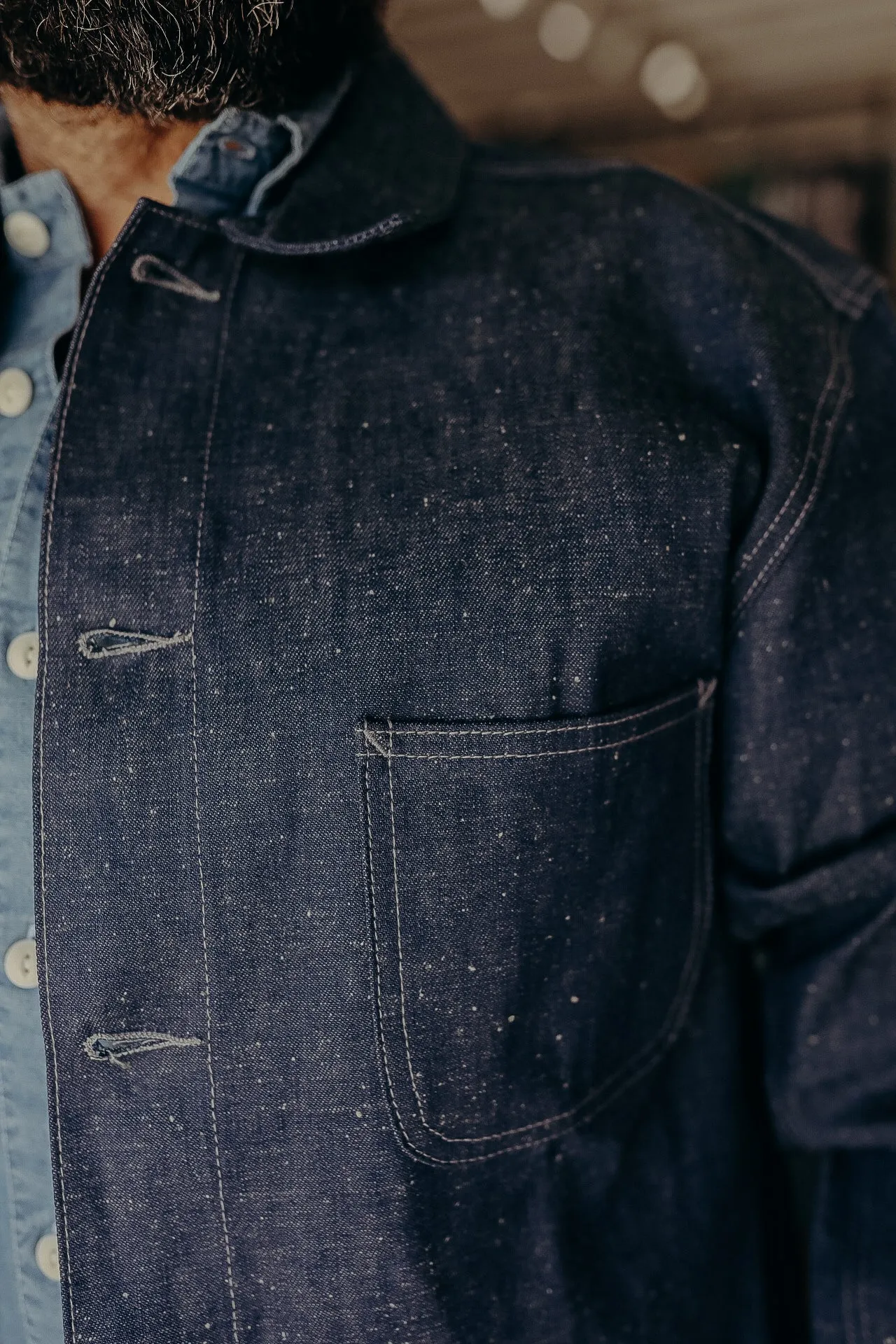 Chore Jacket-Nep Denim