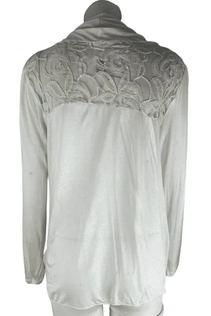 Fasis by California Blue women's ivory shawl cardigan size L