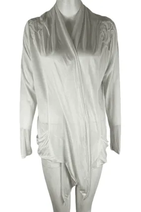 Fasis by California Blue women's ivory shawl cardigan size L
