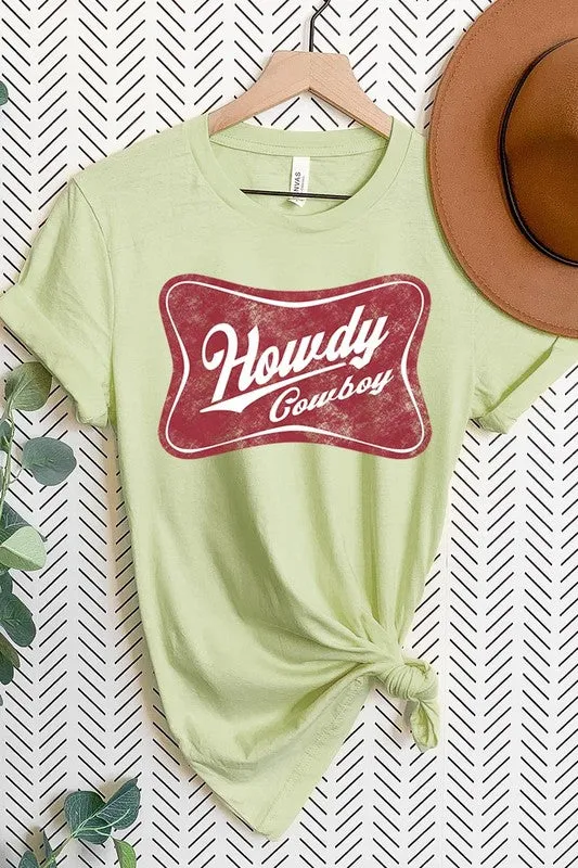 Howdy Cowboy Graphic Tee - Multiple Colors