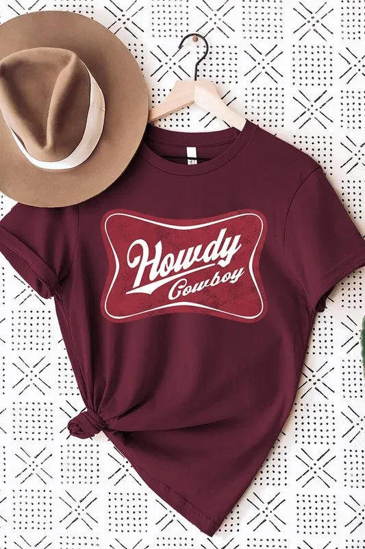 Howdy Cowboy Graphic Tee - Multiple Colors