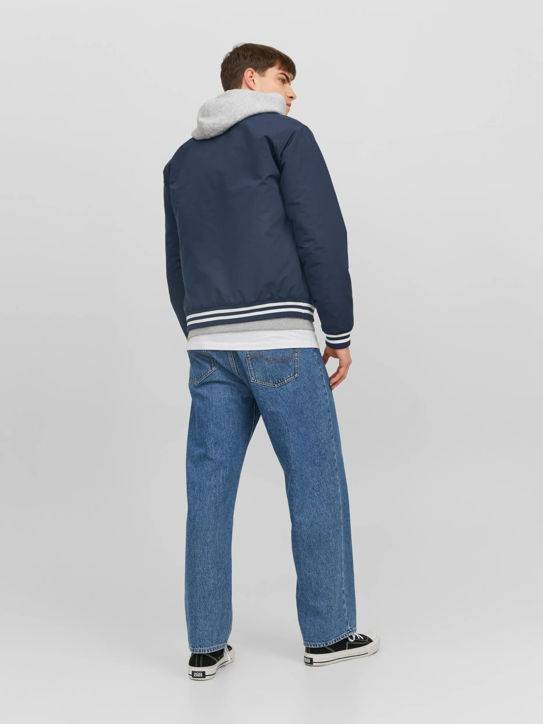 Jack & Jones Warrior Bomber Jacket-NAVY BLAZER