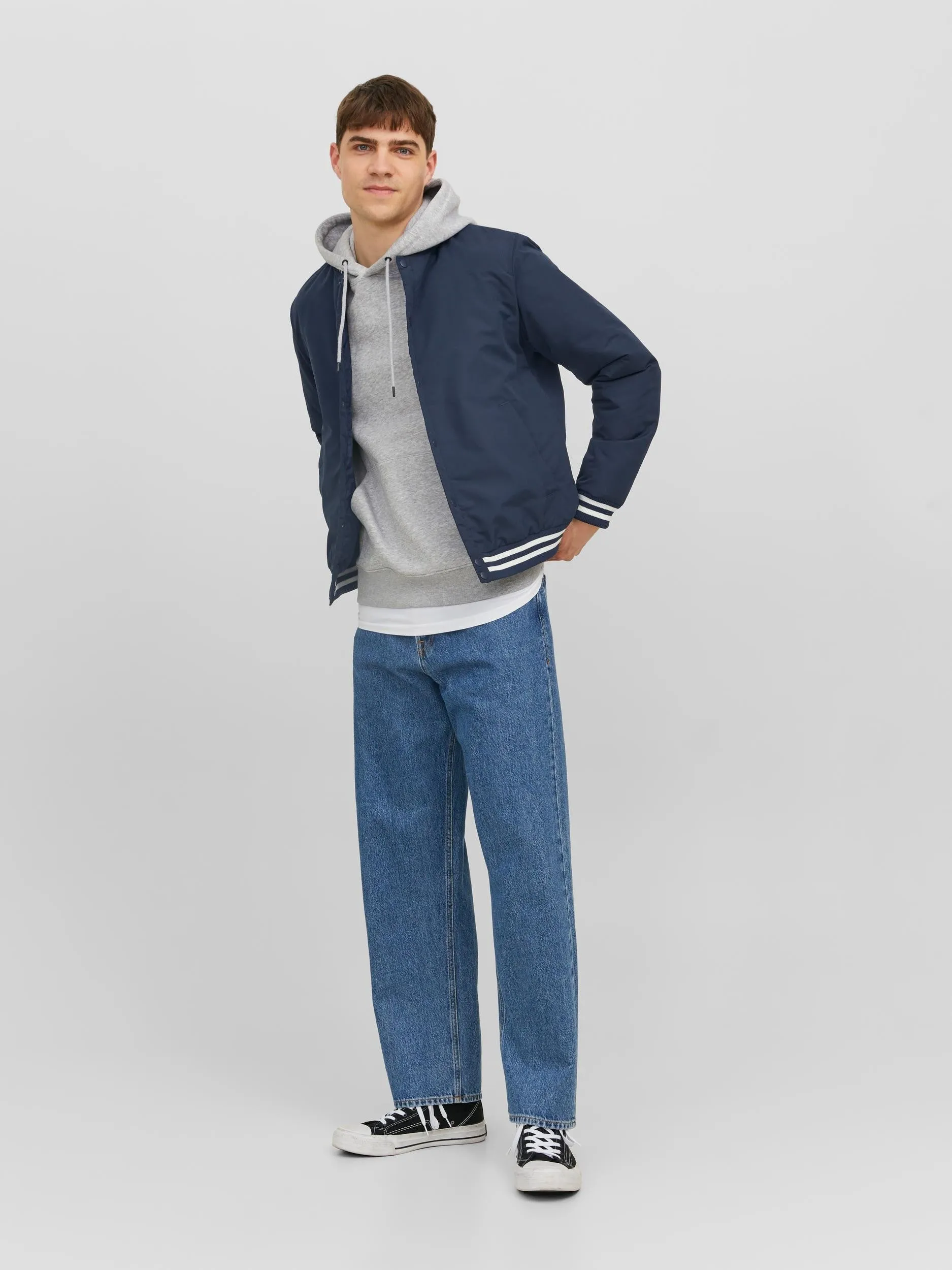 Jack & Jones Warrior Bomber Jacket-NAVY BLAZER