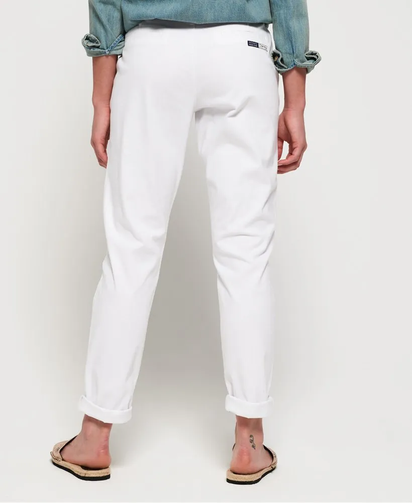 Ladies Superdry City Chino Pants - Optic White