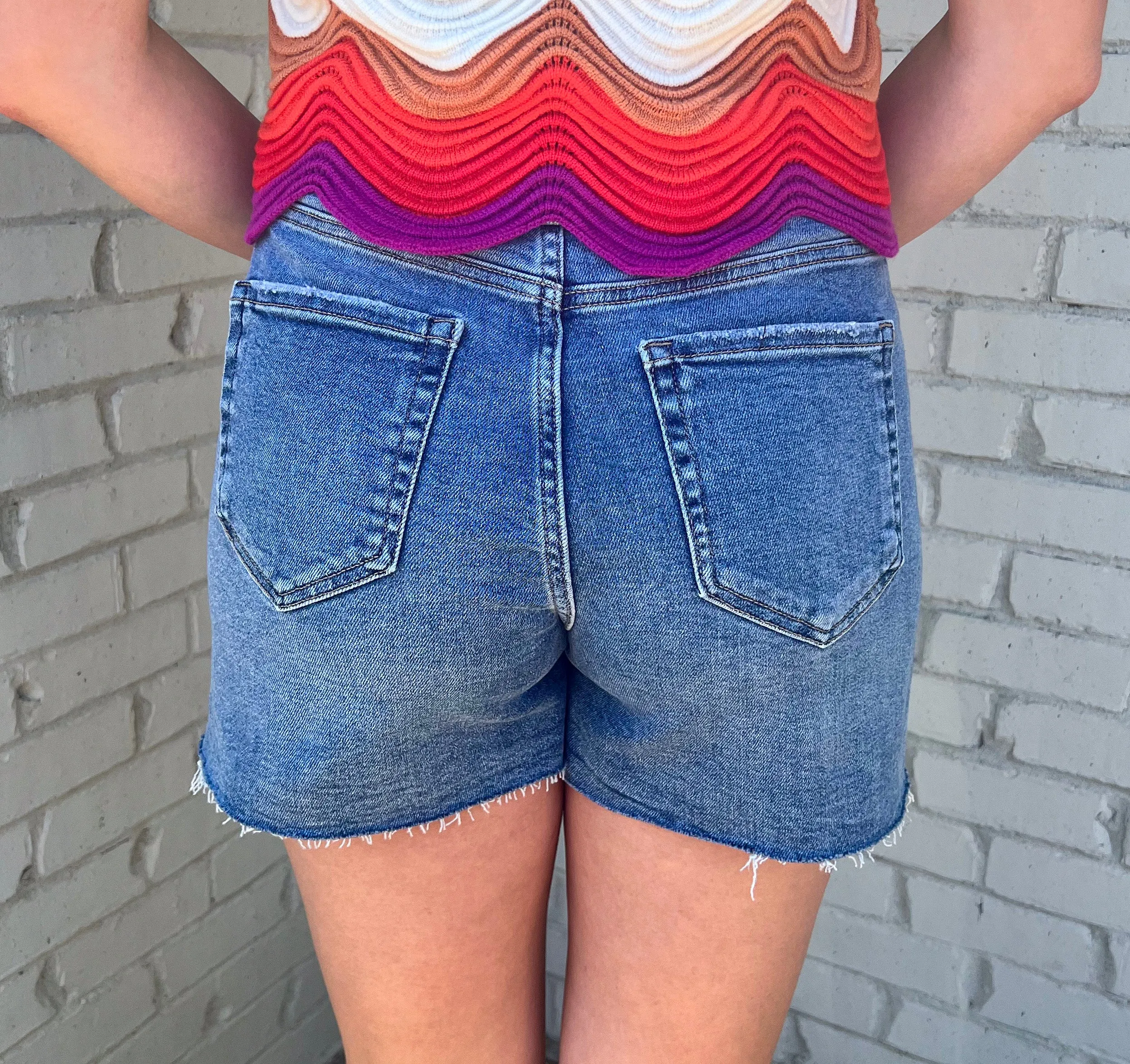 MAKE IT WORK DENIM CUT OFF SHORTS
