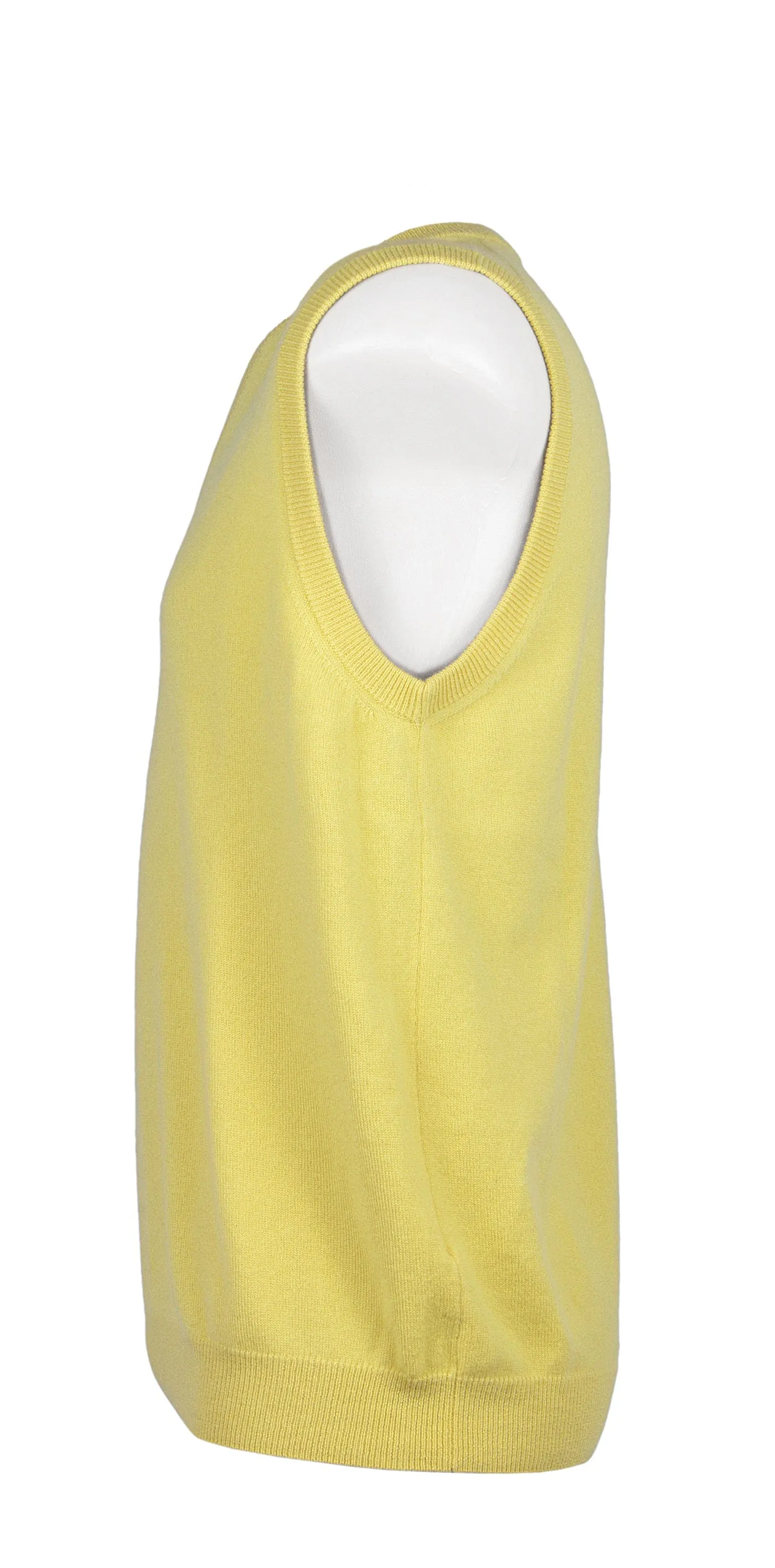 Piacenza Pure Cashmere  Soft Yellow V-Neck Vest