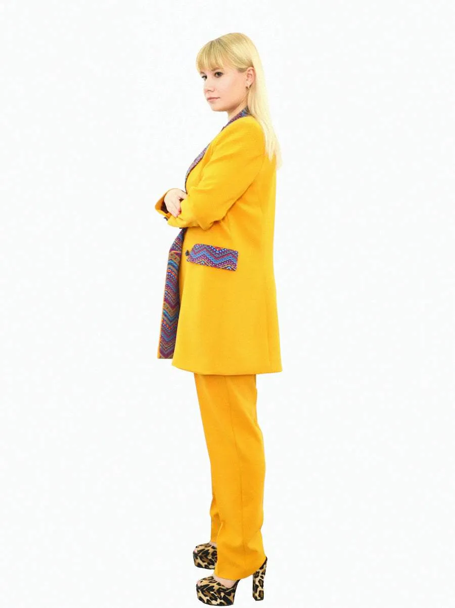 Yellow Oversize Women's Suit